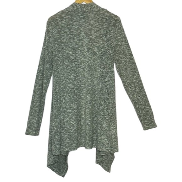 Bobeau One Button Cardigan/Wrap an Asymmetrical Hem Heather Gray Size XL - Picture 4 of 11